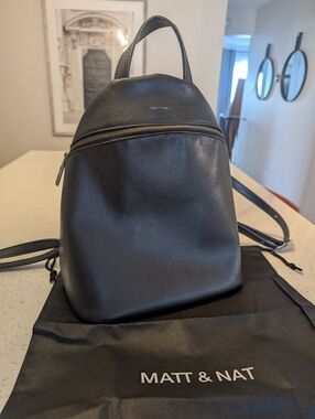Matt & Nat Black Vegan Leather Backpack